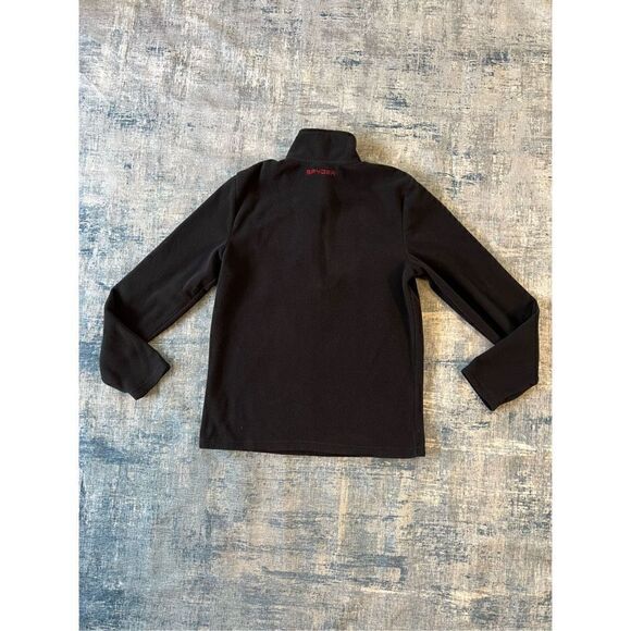 Spyder Black Red Fleece Half Zip Pullover Men's Medium - Picture 2 of 6
